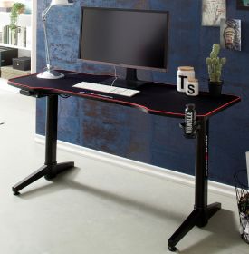 Gamingtisch DX-Racer in schwarz Computertisch 140 x 66 cm Gaming Desk elektrisch höhenverstellbar