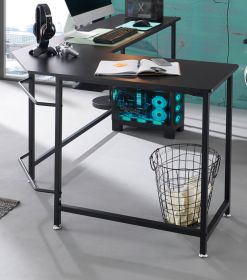 Schreibtisch Maletto in schwarz Laptoptisch für Homeoffice und Büro 168 x 129 cm Eckschreibtisch
