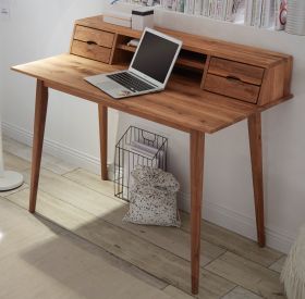 Schreibtisch Melbourne in Asteiche massiv geölt Laptoptisch für Homeoffice 110 x 58 cm