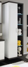Hochschrank als Hängeschrank weiß Hochglanz und grau Sardegna Rauchsilber Badschrank Sunrise 60 cm Hochschrank als Hängeschrank weiß Hochglanz und grau Sardegna Rauchsilber Badschrank Sunrise 60 cm