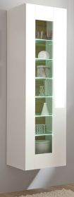 Vitrine Savanna in weiß Hochglanz und Grandson Eiche Vitrinenschrank hängend / stehend 45 x 166 cm Vitrine Savanna in weiß Hochglanz und Grandson Eiche Vitrinenschrank hängend / stehend 45 x 166 cm