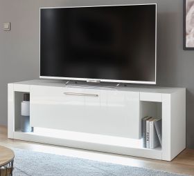 TV-Lowboard Ladis in weiß Hochglanz TV Unterteil 150 x 49 cm TV-Lowboard Ladis in weiß Hochglanz TV Unterteil 150 x 49 cm