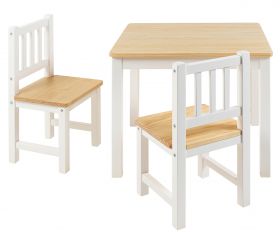 BOMI® Kindersitzgruppe Amy in weiß und natur Sitzgruppe Kindertisch und 2 x Stuhl BOMI® Kindersitzgruppe Amy in weiß und natur Sitzgruppe Kindertisch und 2 x Stuhl