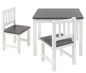 BOMI® Kindersitzgruppe Amy in weiß und grau Sitzgruppe Kindertisch und 2 x Stuhl
