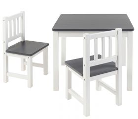 BOMI® Kindersitzgruppe Amy in weiß und grau Sitzgruppe Kindertisch und 2 x Stuhl BOMI® Kindersitzgruppe Amy in weiß und grau Sitzgruppe Kindertisch und 2 x Stuhl