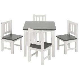 BOMI® Kindersitzgruppe Amy in weiß und grau Sitzgruppe Kindertisch und 4 x Stuhl