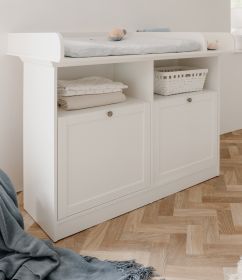 Babyzimmer Wickelkommode Landwood in weiß Wickeltisch 120 x 100 cm