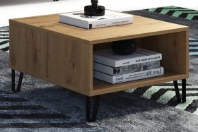 Couchtisch Touch in Eiche Artisan Beistelltisch quadratisch mit Ablage 60 x 60 cm Couchtisch Touch in Eiche Artisan Beistelltisch quadratisch mit Ablage 60 x 60 cm