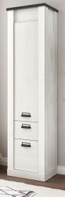 Badezimmer Hochschrank Stove in weiß Pinie und anthrazit Landhaus Badschrank 51 x 201 cm Badezimmer Hochschrank Stove in weiß Pinie und anthrazit Landhaus Badschrank 51 x 201 cm