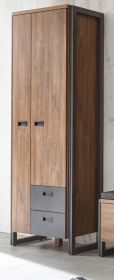 Garderobenschrank Auburn in Eiche Stirling und Matera grau Garderobe oder großer Schuhschrank 70 x 202 cm