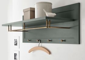 Garderobenpaneel Forres in grün Landhausstil Wandgarderobe 109 x 40 cm Garderobenpaneel Forres in grün Landhausstil Wandgarderobe 109 x 40 cm