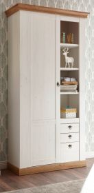 Stauraumschrank Hemsby in weiß Pinie und Eiche Wotan Landhaus Mehrzweckschrank 102 x 204 cm Stauraumschrank Hemsby in weiß Pinie und Eiche Wotan Landhaus Mehrzweckschrank 102 x 204 cm