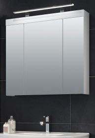 Badezimmer Spiegelschrank Devon in weiß Badschrank 3-türig 80 x 75 cm