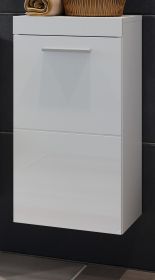 Badezimmer Unterschrank Devon in weiß Hochglanz Badschrank hängend 35 x 68 cm Badkommode