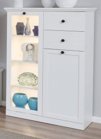 Highboard Baxter in weiß Landhaus Kommode 81 x 129 cm Highboard Baxter in weiß Landhaus Kommode 81 x 129 cm