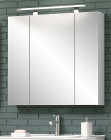 Badezimmer Spiegelschrank Riva in weiß Badschrank 3-türig 80 x 75 cm