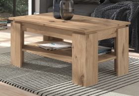 Couchtisch Titan in Nox Eiche Beistelltisch mit Ablage 100 x 60 cm Couchtisch Titan in Nox Eiche Beistelltisch mit Ablage 100 x 60 cm