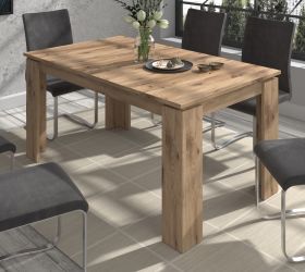 Esstisch Titan in Nox Eiche Küchentisch ausziehbar mit Einlegeplatte 160 - 200 x 90 cm Esstisch Titan in Nox Eiche Küchentisch ausziehbar mit Einlegeplatte 160 - 200 x 90 cm