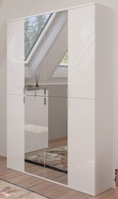 Garderobe und Kleiderschrank ProjektX in weiß Hochglanz Mehrzweckschrank mit Spiegeltür 122 x 193 cm Garderobe und Kleiderschrank ProjektX in weiß Hochglanz Mehrzweckschrank mit Spiegeltür 122 x 193 cm