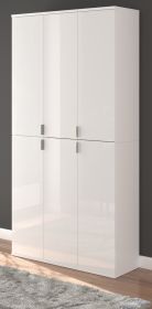 Garderobenschrank ProjektX in weiß Hochglanz Mehrzweckschrank 91 x 193 cm Garderobenschrank ProjektX in weiß Hochglanz Mehrzweckschrank 91 x 193 cm