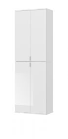 Garderobenschrank ProjektX in weiß Hochglanz Schuhschrank 61 x 193 cm Garderobenschrank ProjektX in weiß Hochglanz Schuhschrank 61 x 193 cm