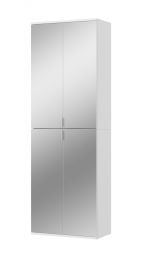 Garderobenschrank ProjektX in weiß Schrank mit Spiegeltüren und variabler Einteilung 61 x 193 cm Garderobenschrank ProjektX in weiß Schrank mit Spiegeltüren und variabler Einteilung 61 x 193 cm
