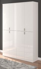 Kleiderschrank ProjektX in weiß Hochglanz Mehrzweckschrank 122 x 193 cm Kleiderschrank ProjektX in weiß Hochglanz Mehrzweckschrank 122 x 193 cm