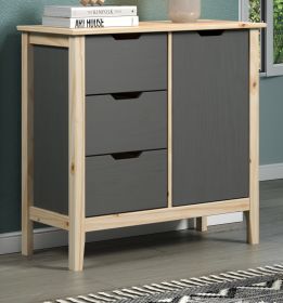 Kommode Latera in Massivholz Kiefer grau lackiert Wohn- und Esszimmer Sideboard 78 x 79 cm Kommode Latera in Massivholz Kiefer grau lackiert Wohn- und Esszimmer Sideboard 78 x 79 cm