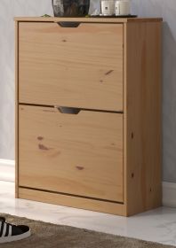 Schuhschrank Mestre in Massivholz Kiefer honigfarben lackiert Schuhkipper 60 x 78 cm Schuhschrank Mestre in Massivholz Kiefer honigfarben lackiert Schuhkipper 60 x 78 cm