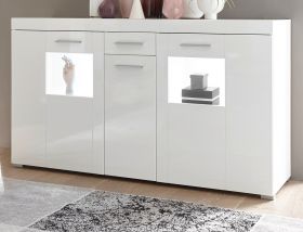 Sideboard Crucero in weiß Hochglanz Wohn- und Esszimmer Kommode 144 x 82 cm Sideboard Crucero in weiß Hochglanz Wohn- und Esszimmer Kommode 144 x 82 cm