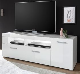 TV-Lowboard Crucero in weiß Hochglanz TV Unterteil 140 x 48 cm TV-Lowboard Crucero in weiß Hochglanz TV Unterteil 140 x 48 cm