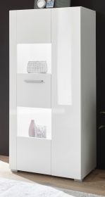 Vitrine Crucero in weiß Hochglanz Wohn- und Esszimmer Vitrinenschrank 58 x 123 cm Vitrine Crucero in weiß Hochglanz Wohn- und Esszimmer Vitrinenschrank 58 x 123 cm