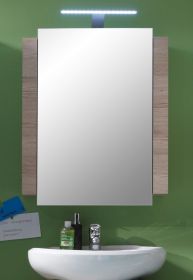 Badezimmer Spiegelschrank Campus in Eiche San Remo hell und weiß Badschrank 60 x 80 cm