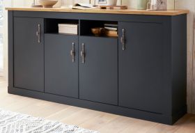 Sideboard Ribera in grau und Wotan Eiche Landhaus Wohn- und Esszimmer Kommode 200 x 104 cm Sideboard Ribera in grau und Wotan Eiche Landhaus Wohn- und Esszimmer Kommode 200 x 104 cm