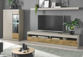 Wohnwand Griego in Kieselgrau matt und Zinneiche Wohnkombination 3-teilig 300 x 170 cm Wohnwand Griego in Kieselgrau matt und Zinneiche Wohnkombination 3-teilig 300 x 170 cm