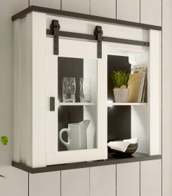 Küche Hängeschrank Stove in weiß Pinie und anthrazit Landhaus Küchenschrank hängend 93 x 90 cm Küche Hängeschrank Stove in weiß Pinie und anthrazit Landhaus Küchenschrank hängend 93 x 90 cm