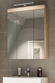 Badezimmer Spiegelschrank Lambada in Sonoma Eiche Badschrank 3-türig 60 x 79 cm Badezimmer Spiegelschrank Lambada in Sonoma Eiche Badschrank 3-türig 60 x 79 cm