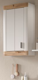Badezimmer Hängeschrank Laredo in weiß matt und Nox Eiche Landhaus Badschrank 45 x 76 cm Badezimmer Hängeschrank Laredo in weiß matt und Nox Eiche Landhaus Badschrank 45 x 76 cm