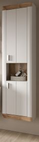 Badezimmer Hochschrank Laredo in weiß matt und Nox Eiche Landhaus Badschrank hängend 45 x 172 cm Badezimmer Hochschrank Laredo in weiß matt und Nox Eiche Landhaus Badschrank hängend 45 x 172 cm