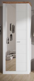 Garderobenschrank Michigan in weiß matt und Viking Eiche Garderobe oder großer Schuhschrank 79 x 204 cm Garderobenschrank Michigan in weiß matt und Viking Eiche Garderobe oder großer Schuhschrank 79 x 204 cm
