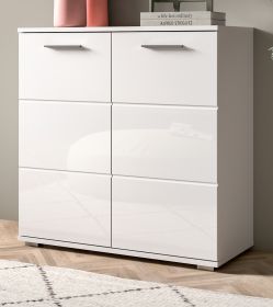 Kommode Prego in weiß Hochglanz Wohn- und Esszimmer Sideboard 80 x 83 cm Kommode Prego in weiß Hochglanz Wohn- und Esszimmer Sideboard 80 x 83 cm