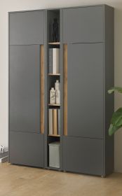 Aktenschrank Set Center in grau matt und Wotan Eiche 2 x Stauraumschrank und Regal für Homeoffice 120 x 200 cm Aktenschrank Set Center in grau matt und Wotan Eiche 2 x Stauraumschrank und Regal für Homeoffice 120 x 200 cm