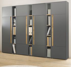 Aktenschrank Set Center in grau matt und Wotan Eiche 4 x Stauraumschrank und 3 x Regal für Homeoffice 260 cm Aktenschrank Set Center in grau matt und Wotan Eiche 4 x Stauraumschrank und 3 x Regal für Homeoffice 260 cm