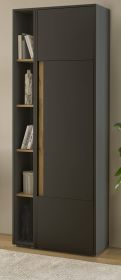 Aktenschrank Set Center in grau matt und Wotan Eiche Stauraumschrank und Regal für Homeoffice 70 x 200 cm Aktenschrank Set Center in grau matt und Wotan Eiche Stauraumschrank und Regal für Homeoffice 70 x 200 cm