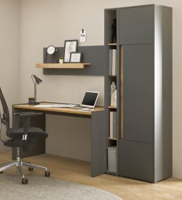 Büromöbel Set Center in grau matt und Wotan Eiche mit Schreibtisch, Aktenschrank und 2 x Regal für Homeoffice Büromöbel Set Center in grau matt und Wotan Eiche mit Schreibtisch, Aktenschrank und 2 x Regal für Homeoffice