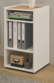 Aktenregal Center in weiß und Wotan Eiche Standregal für Homeoffice und Büro 40 x 70 cm Aktenregal Center in weiß und Wotan Eiche Standregal für Homeoffice und Büro 40 x 70 cm
