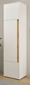 Aktenschrank Center in weiß und Wotan Eiche Stauraumschrank für Homeoffice und Büro 50 x 200 cm Aktenschrank Center in weiß und Wotan Eiche Stauraumschrank für Homeoffice und Büro 50 x 200 cm