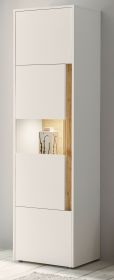 Aktenschrank Center in weiß und Wotan Eiche Vitrine für Homeoffice und Büro 50 x 200 cm Aktenschrank Center in weiß und Wotan Eiche Vitrine für Homeoffice und Büro 50 x 200 cm
