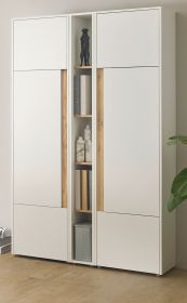Aktenschrank Set Center in weiß und Wotan Eiche 2 x Stauraumschrank und Regal für Homeoffice 120 x 200 cm Aktenschrank Set Center in weiß und Wotan Eiche 2 x Stauraumschrank und Regal für Homeoffice 120 x 200 cm