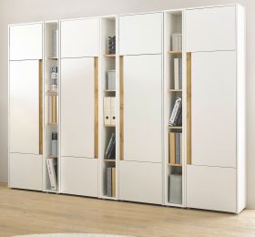Aktenschrank Set Center in weiß und Wotan Eiche 4 x Stauraumschrank und 3 x Regal für Homeoffice 260 cm Aktenschrank Set Center in weiß und Wotan Eiche 4 x Stauraumschrank und 3 x Regal für Homeoffice 260 cm